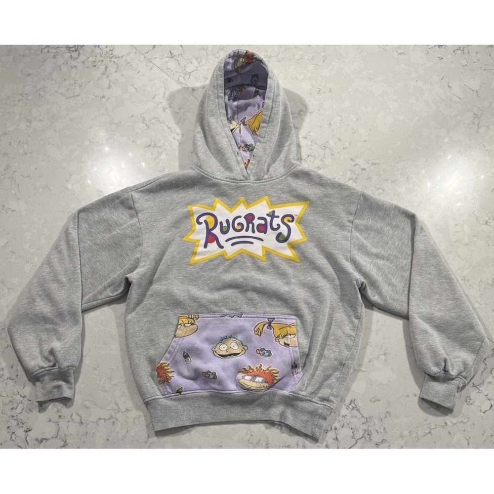 Rugrats‎ Nickelodeon Hoodie Adult Small Gray Tommy Chuckie Angelica 90s Classic